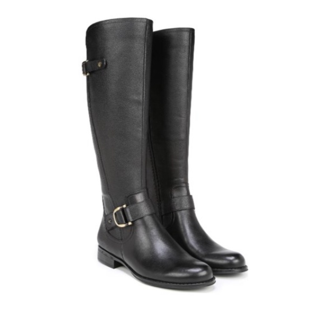 Naturalizer Jillian Wide Calf Black  Riding Boots